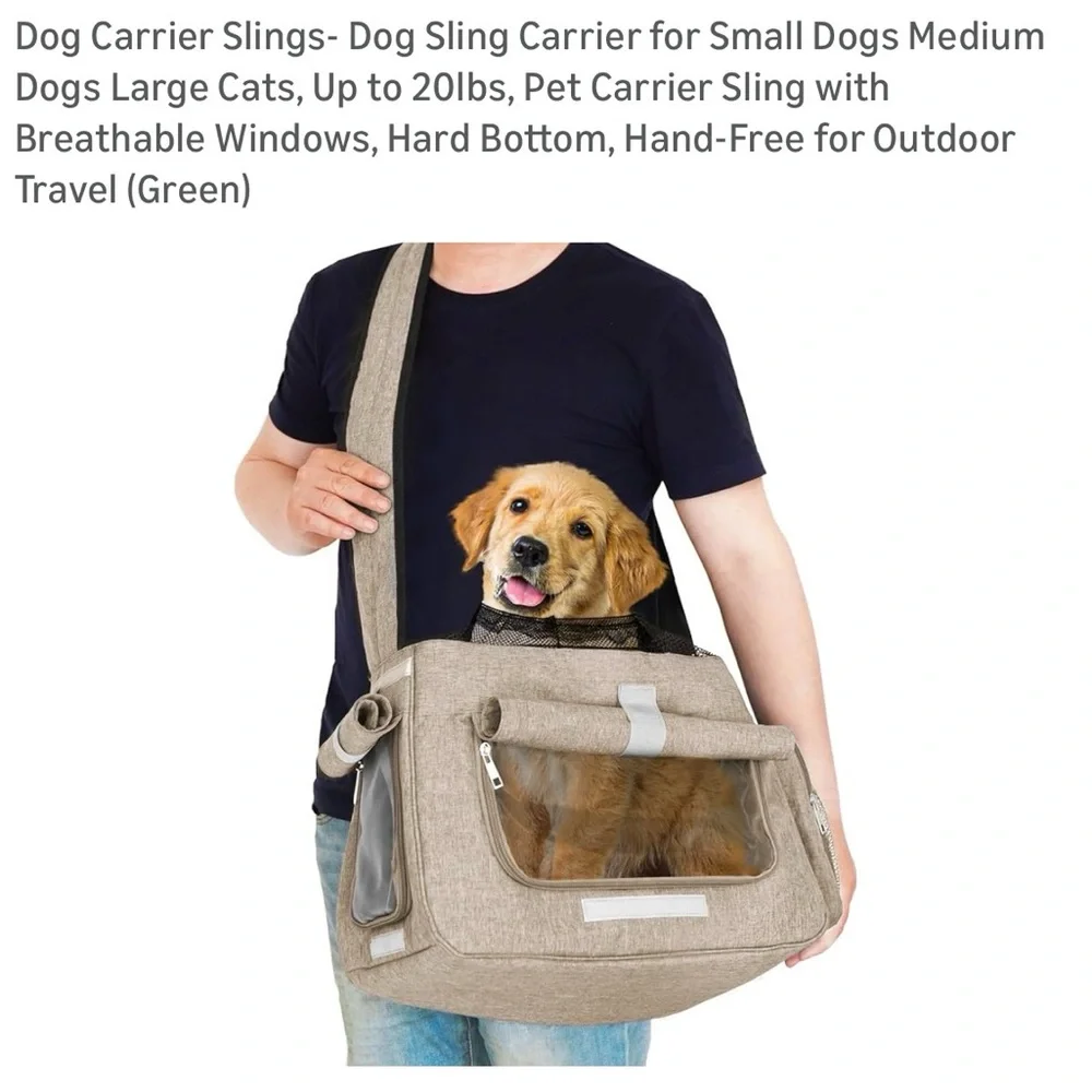 Small Dog/Cat Carrier Sling with Triple Security.Pet travel bag. Airline pet bag
